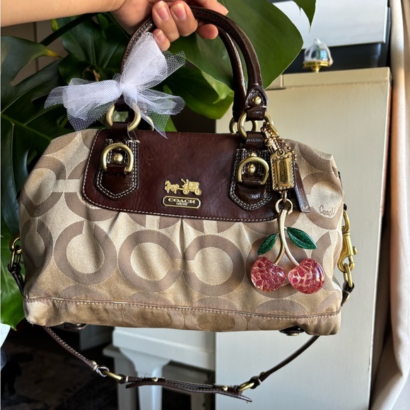 Coach Brown and Tan Satchel - Picture 2 of 4